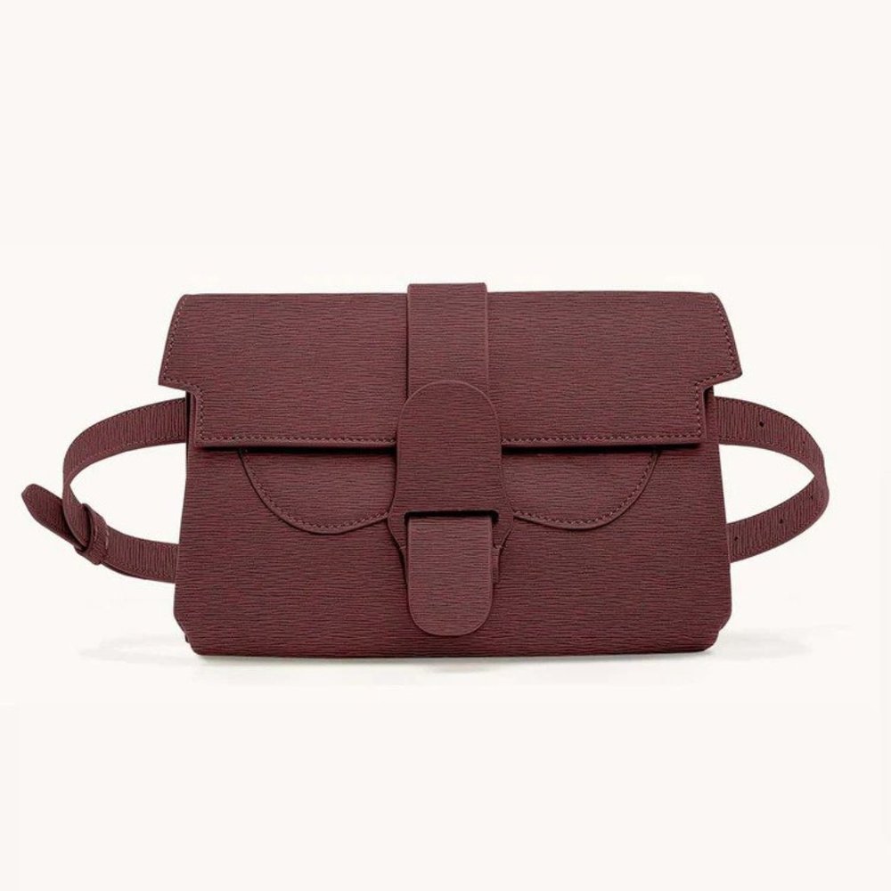 Senreve Aria Belt bag, pebbled, Mimosa Bordeaux